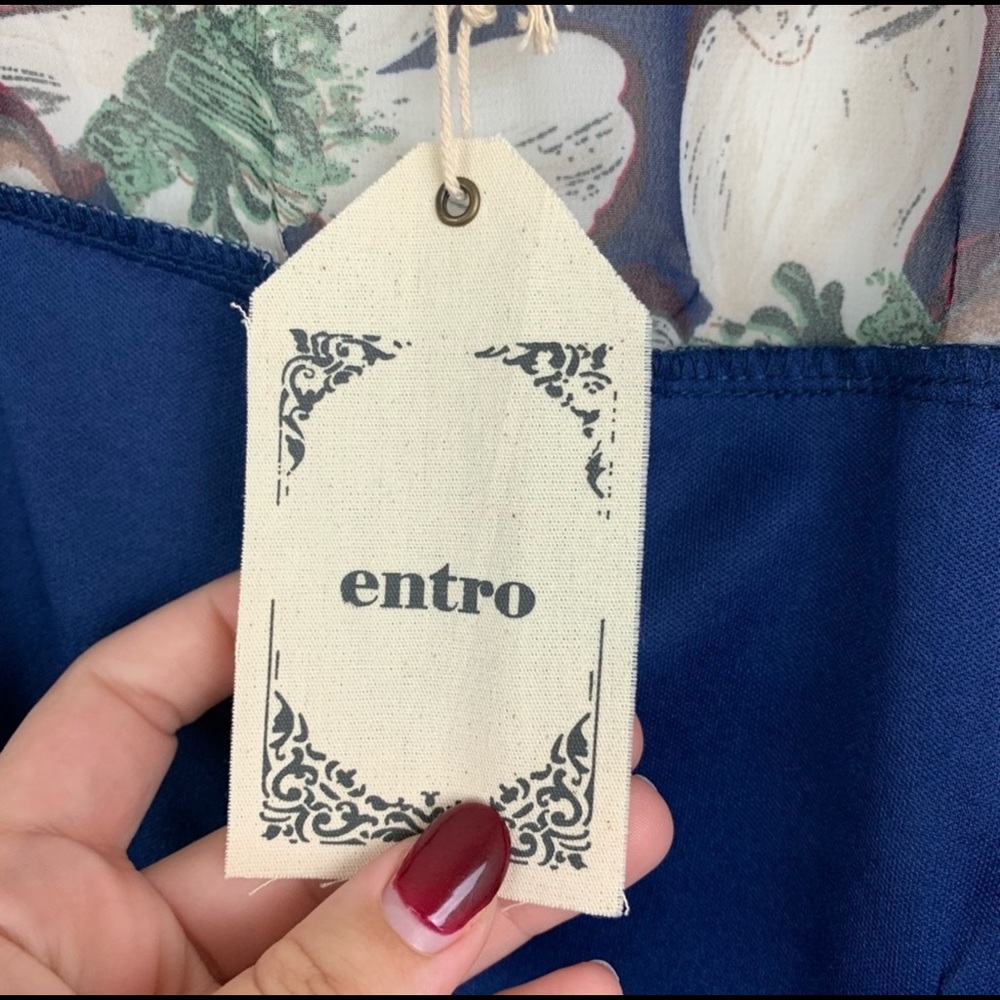 NWT Entro Wrap Floral V-Neck Long Sleeve Dress - Picture 5 of 6